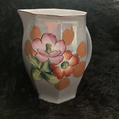 6'' Trico Iridescent  Luster Hand Painted Pitcher