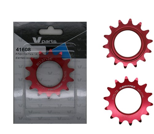 Fijo de Fixie Ruder Berna 14T Aluminio Rojo Mecanizado 3610 | eBay