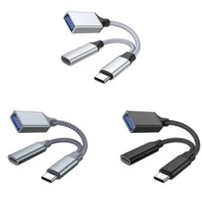 Type-C OTG Adapter 2 in 1 USB C to USB Female with 10WPD Charging-Port Adapter