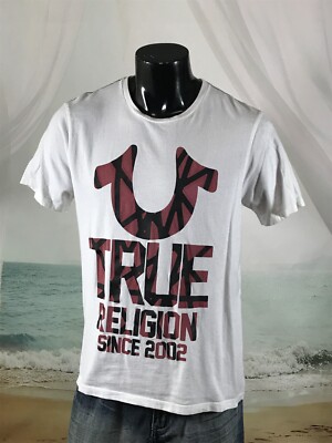 True Religion Since 2002 Geo U S/S T-SHIRT Sz L White 100