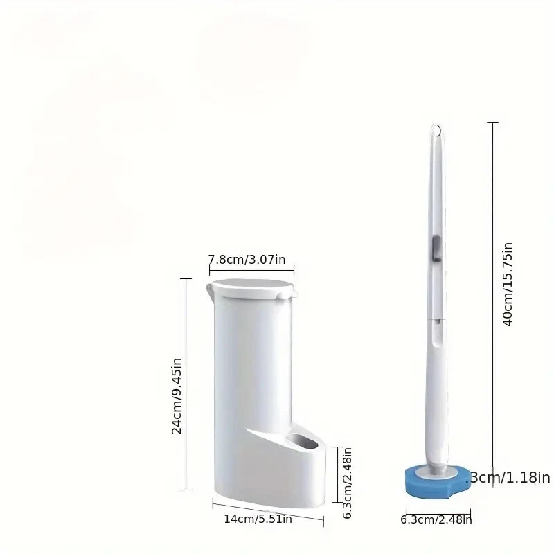Juego de cepillos de inodoro desechables Sistema de limpieza de cuenco de inodoro con 16 recambios y varita Foto 2 de 4