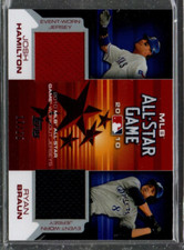 2010 Topps Update All-Star Stitches Dual #HB Josh Hamilton Ryan Braun Jersey /25
