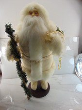 Vintage Standing Santa Claus 20" On Wood Stand mint condition rare 