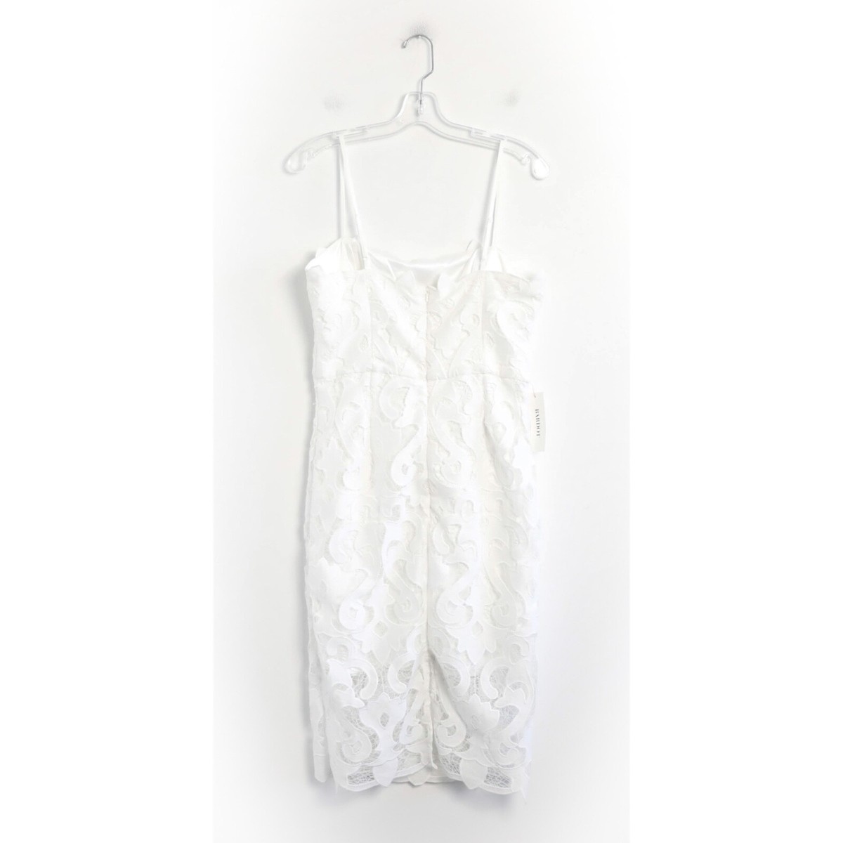 knee length dresses for ladies Bardot Karoline Lace Hourglass Dress in Orchid White – TrenLend
