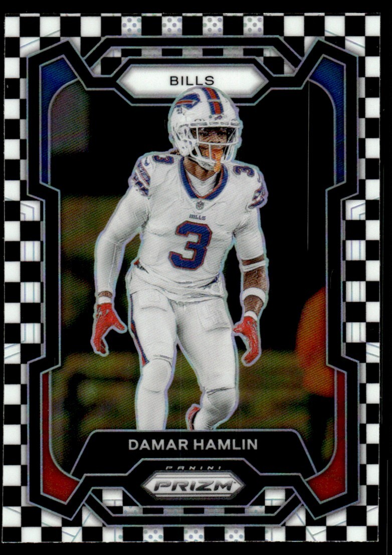 2023 Panini Prizm Black & White Checkerboard Damar Hamlin Buffalo Bills #27