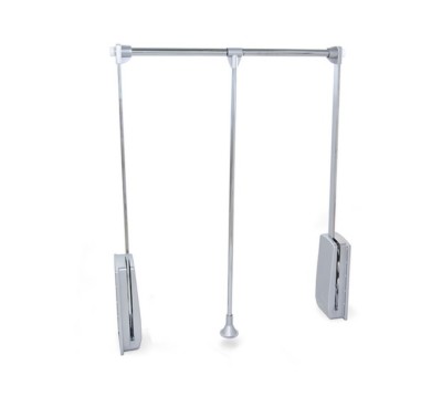 Verstellbare herunterziehbare hängende Garderobenstange Lift silber 12 kg max. Ladung Emuca