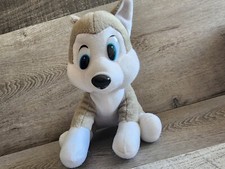 Nanco 7" Gray Wolf Husky Puppy Plush 2013 Dog Stuffed Animal Blue Eyes