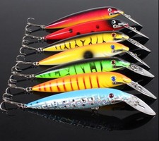 7PCS Fishing Lure Saltwater Crankbaits Minnow Trolling Hard Artificial Bait Bass