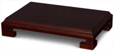 US Seller - 9 x 6 Inch Dark Brown Wooden Rectangular Chinese Stand