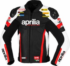 Aprilia Uomini Moto CE Protetto Armatura Pelle Sport Bicicletta Motociclo Giacca