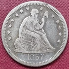 1857 O Seated Liberty Quarter 25c Better Grade VF B140#63987