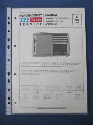 ITT - Graetz JUNIOR 320  / JOKER 313  -  Servicemanual *