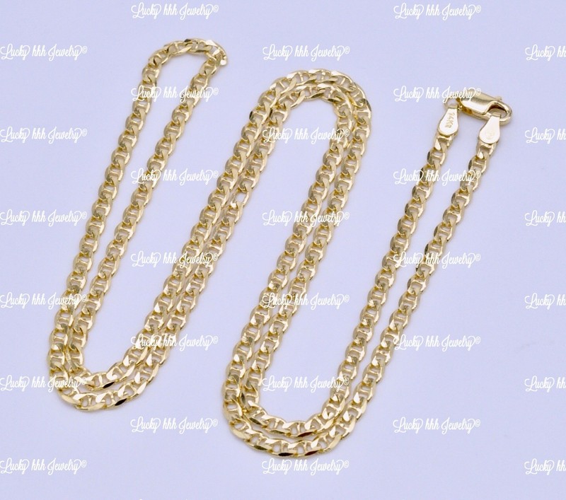 14K Solid Yellow gold  Mariner chain Necklace 22 inch 9.0 grams lobster lock