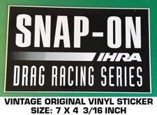 SNAP-ON TOOLS IHRA DRAG RACING SERIES - VINTAGE ORIGINAL VINYL DECAL STICKER