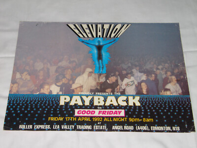ELEVATION - EDMONTON - JUMPIN' JACK FROST CARL COX - 1992 A3 RAVE FLYER / POSTER