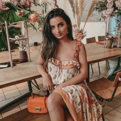 brown bandana print dress Havana Nights Halter Dress main image 0