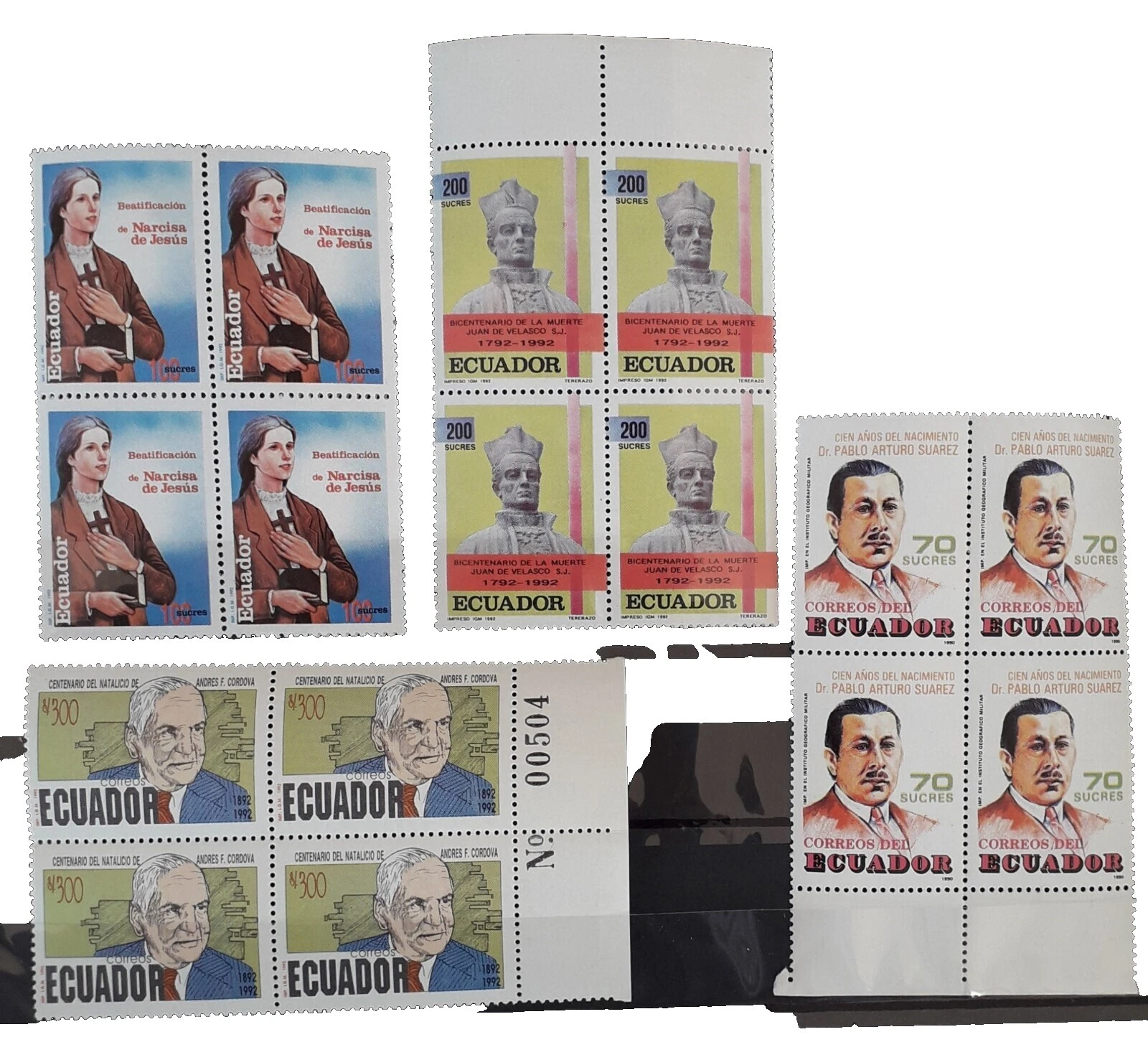 Celebridades Bloco selos do Equador