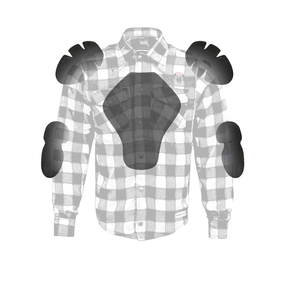 RIDERACT® Motorcycle Flannel Shirt Grey Motorbike Jacket