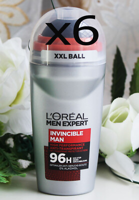 6x50ml L'Oreal Men Expert Invincible Man Anti Transpirant 96H Deo Roll-on Loreal