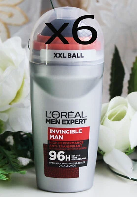 L'ORÉAL 6x50ml L'Oreal Men Expert Invincible Man Anti Transpirant 96H Deo Roll-on Loreal