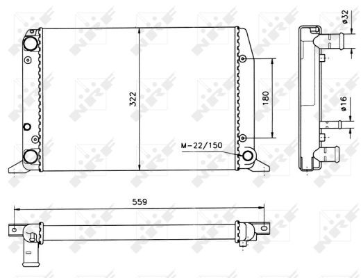 Kühler Motor Kühlrippen mechanisch gefügt 430 - 322 mm Alu NRF für u.a. AUDI 80 - Bild 5