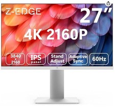 27 Inch 4K Monitor UHD 3840x2160 IPS 60Hz Height Adjustable White PC Monitor