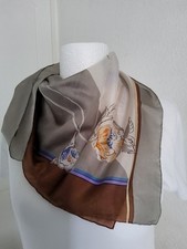 Dupio, Made In Italy,Pretty Floral Fine Silk, 30 "Square Scarf,Handturned Edges,