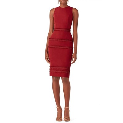 Finders Visions Fringe Sleeveless Midi Dress Size XL NWT In Chilli 