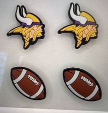 NFL Minnesota Vikings Football Team For Crocs Shoe Charms Jibbitz - 4 pieces