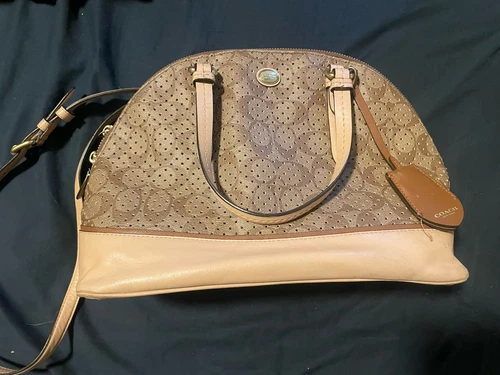 Borsa a tracolla Coach Peyton kaki marrone chiaro F31401