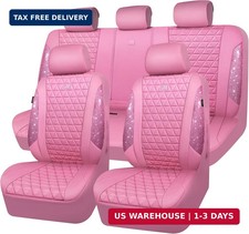 Car Pass Bling Diamond Pink Leather Car Seat Covers Full Sets Interior Sets Wat Car Pass Bling Diamond Pink Leather Car Seat Covers Full Sets Interior Sets Wat