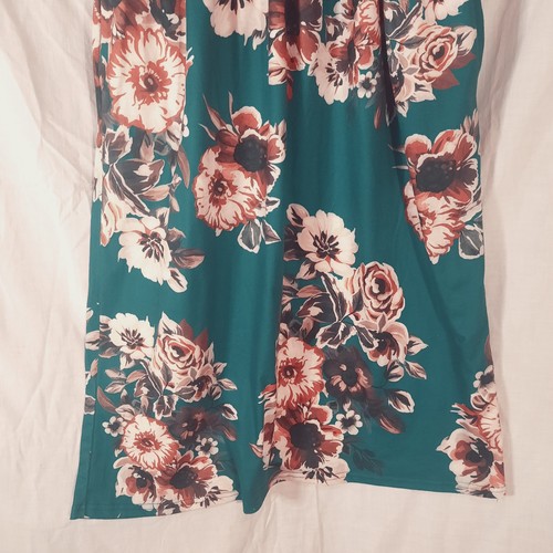 21 Kids Green Floral Print Short Sleeve Dress Girls Size 10 - Picture 9 of 9