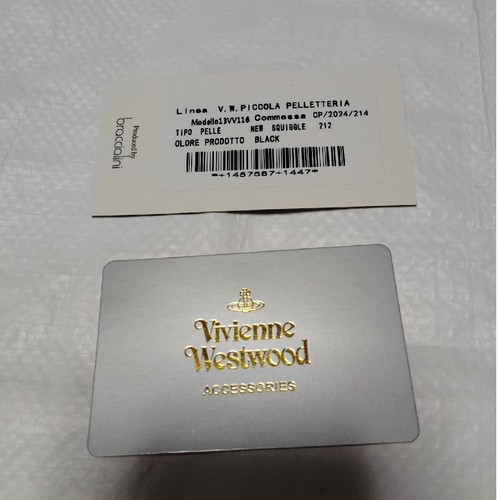 Vivienne Westwood Black Ostrich Leather Wallet Bi-fold with Box Used - Picture 7 of 8