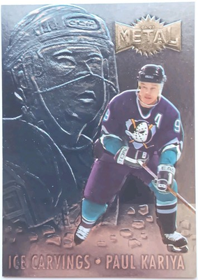 #ad 1996 97 Metal Universe Ice Carvings Paul Kariya Mighty Ducks $29.99
