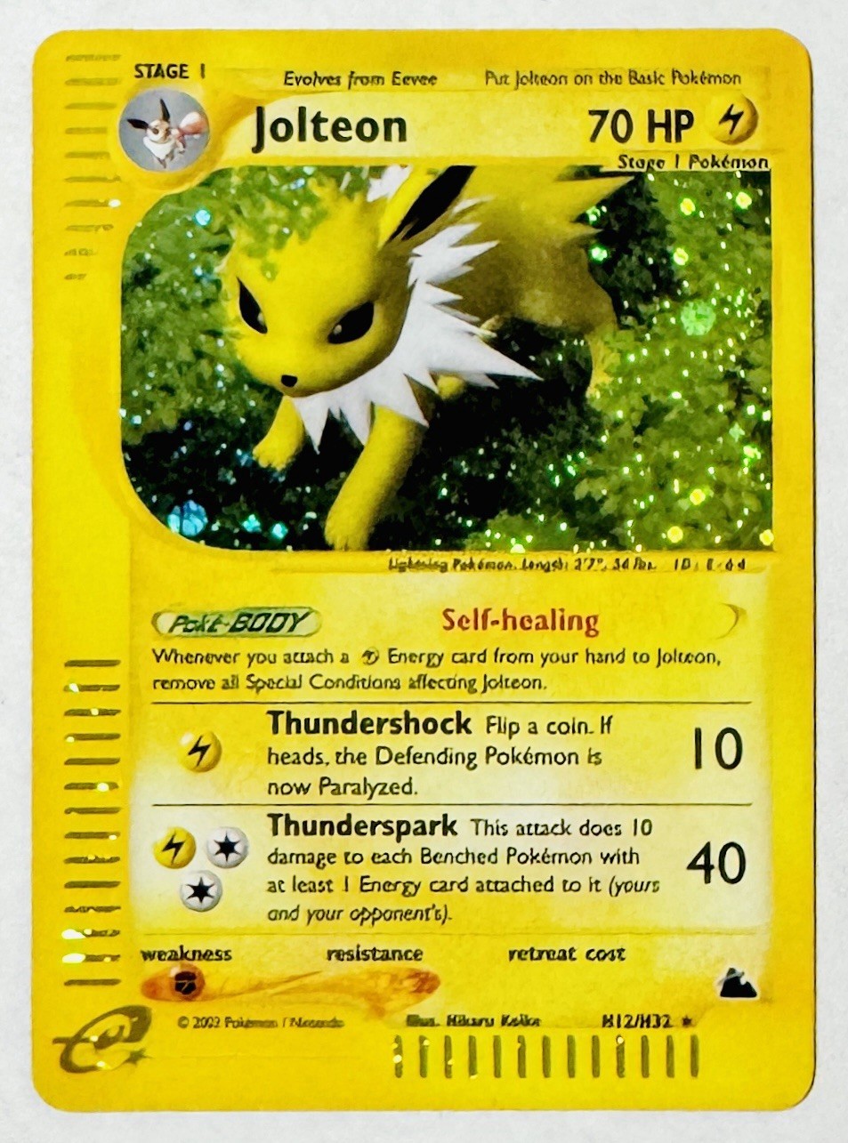 2003 Pokemon Skyridge H12/H32 Jolteon Holo Rare Mint !! “Pack Fresh”