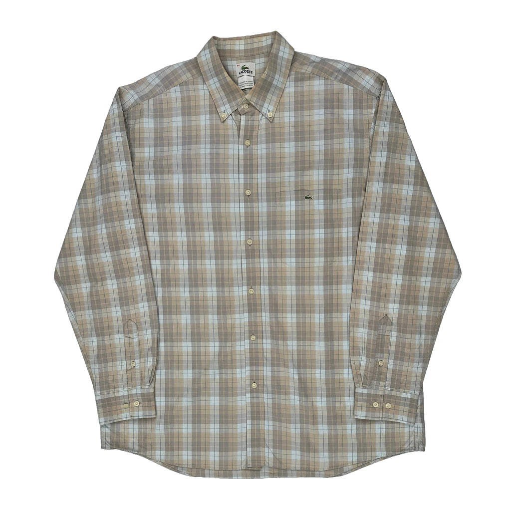 Lacoste Checked Shirt - XL Blue Cotton