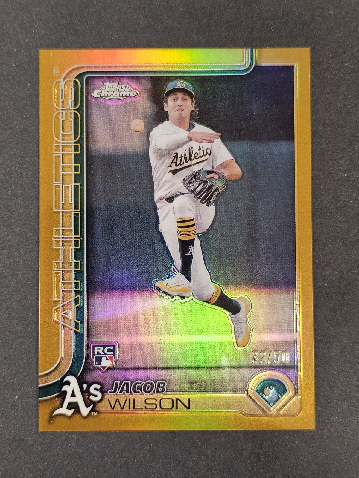 2025 Topps Chrome - Jacob Wilson #96 Gold Refractor 32/50 (RC)