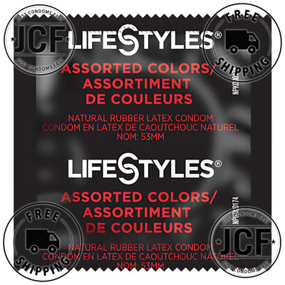 LifeStyles Assorted Color Condoms Lubricated Latex Free Ship | Choose Amount