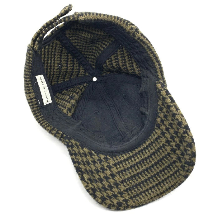 Dries Van Notes Houndstooth Wool Cap Hat Brown   … - image 4