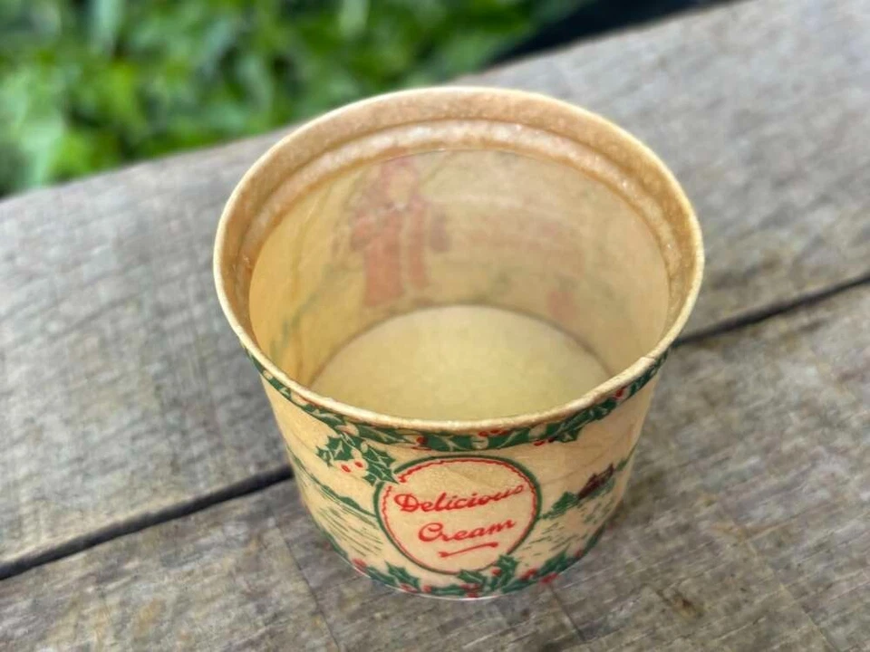 Tarro de hojalata coleccionable vintage de Papá Noel de Feliz Navidad de los años 30 del Reino Unido Foto 4 de 4