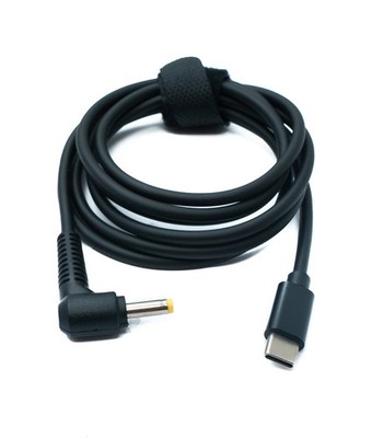 SYSTEM-S DC 12V Kabel 150 cm 4,0 x 1,7 Stecker zu USB 3.1 Typ C Stecker Winkel