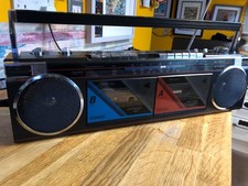 Vintage Questar Turbo 2600 Boombox Ghetto Blaster Dual Cassette AM/FM Radio