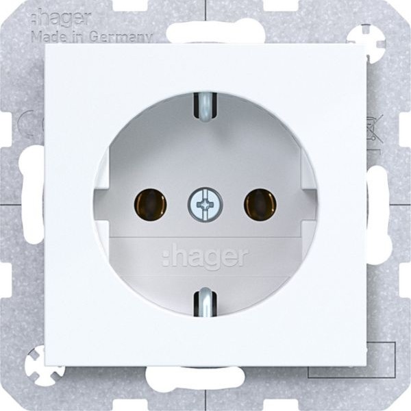 Hager WAS1100WG Steckklemmen A.X/C.X Lichtweiß GläNzend Steckdose Schuko-image