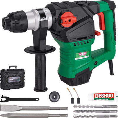 1-1/4'' Sds-Plus Rotary Hammer Drill, 12.5 Amp 3 Functions Corded Vibration Contr