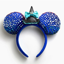 Disney x BaubleBar Minnie Mouse Witch Hat Ears Headban Bow Blue Black Halloween 