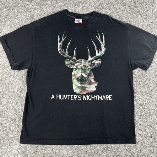 Vtg Tennessee River Shirt Mens XL Hunters Nightmare Camouflage Buck Deer