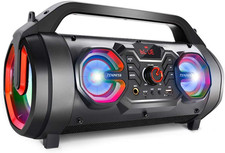 Portable Bluetooth Speaker, Subwoofer, 30W, FM Radio, RGB Lights, 10H Playtime