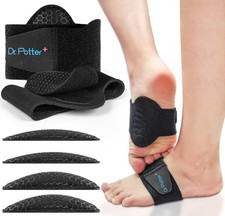 Arch Support Sleeves for Plantar Fasciitis Relief, Adjustable Black