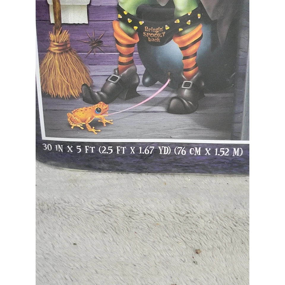 Cubierta de puerta de baño Spirit Halloween bruja decoración 30 pulgadas x 5 pies Foto 2 de 3