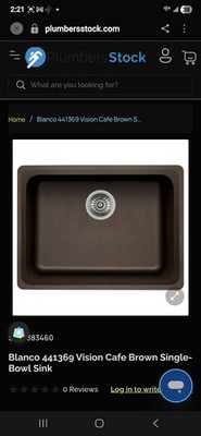 Blanco 441369 Vision Cafe Brown Single-Bowl Sink